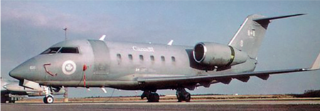 Challenger on runway