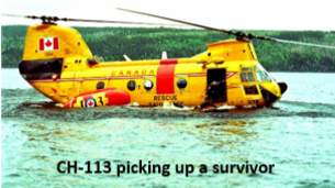 CH-113A with SAR picking up a survivor