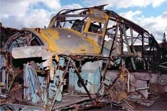 The wreckage that started the project – no wings or tail.