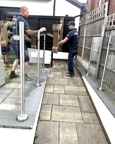 This is where experience actually matters...
A narrow pathway, glass balustrades on both sides, and a large, awkward item that has zero margin for error.
Every step had to be planned before the lift even started &mdash; angles, positioning, communica
