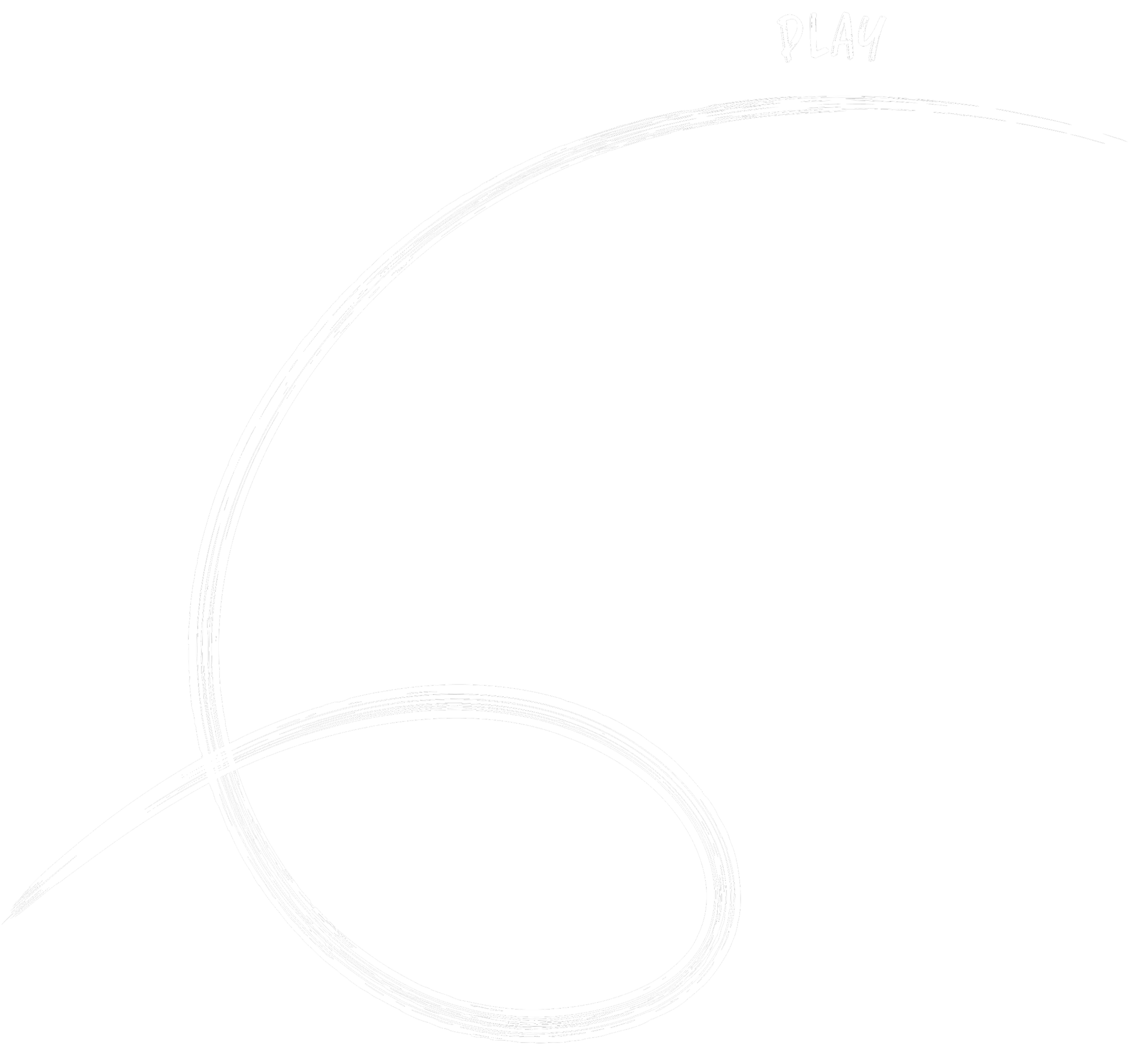 Black background with white swirling lines and the word 'PLAY' in the top right corner.