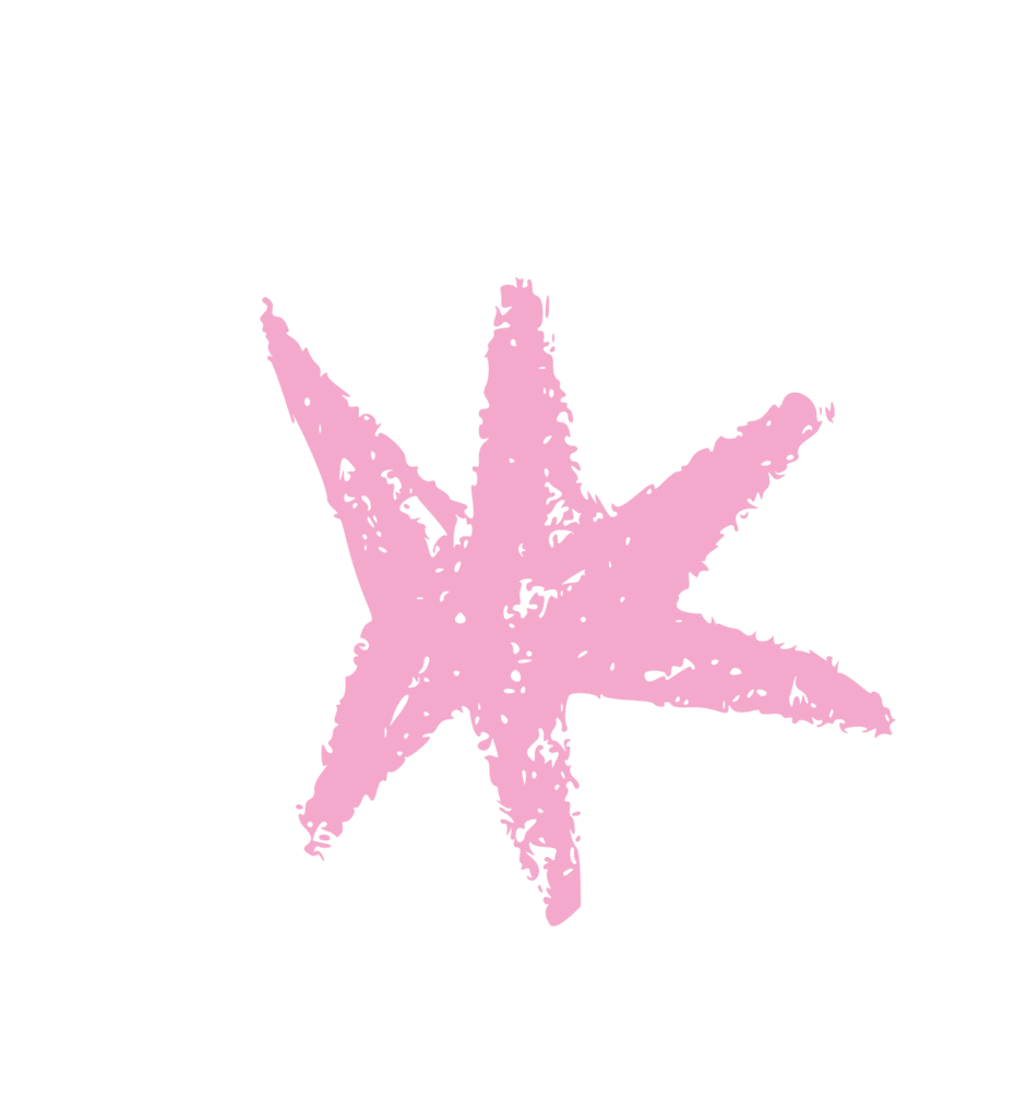 Pink starfish on a black background.