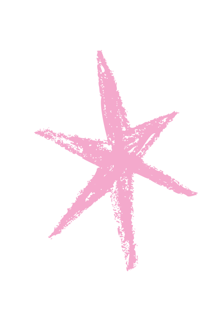 Pink starfish against a black background.