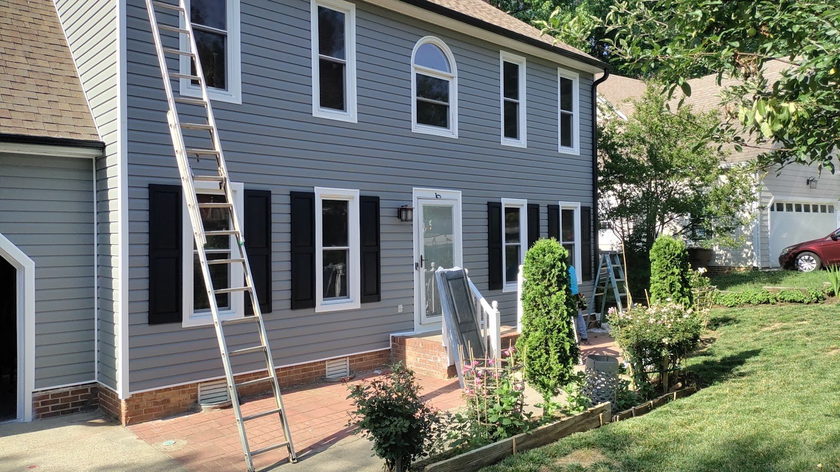Custom home repair and shutter replacement.