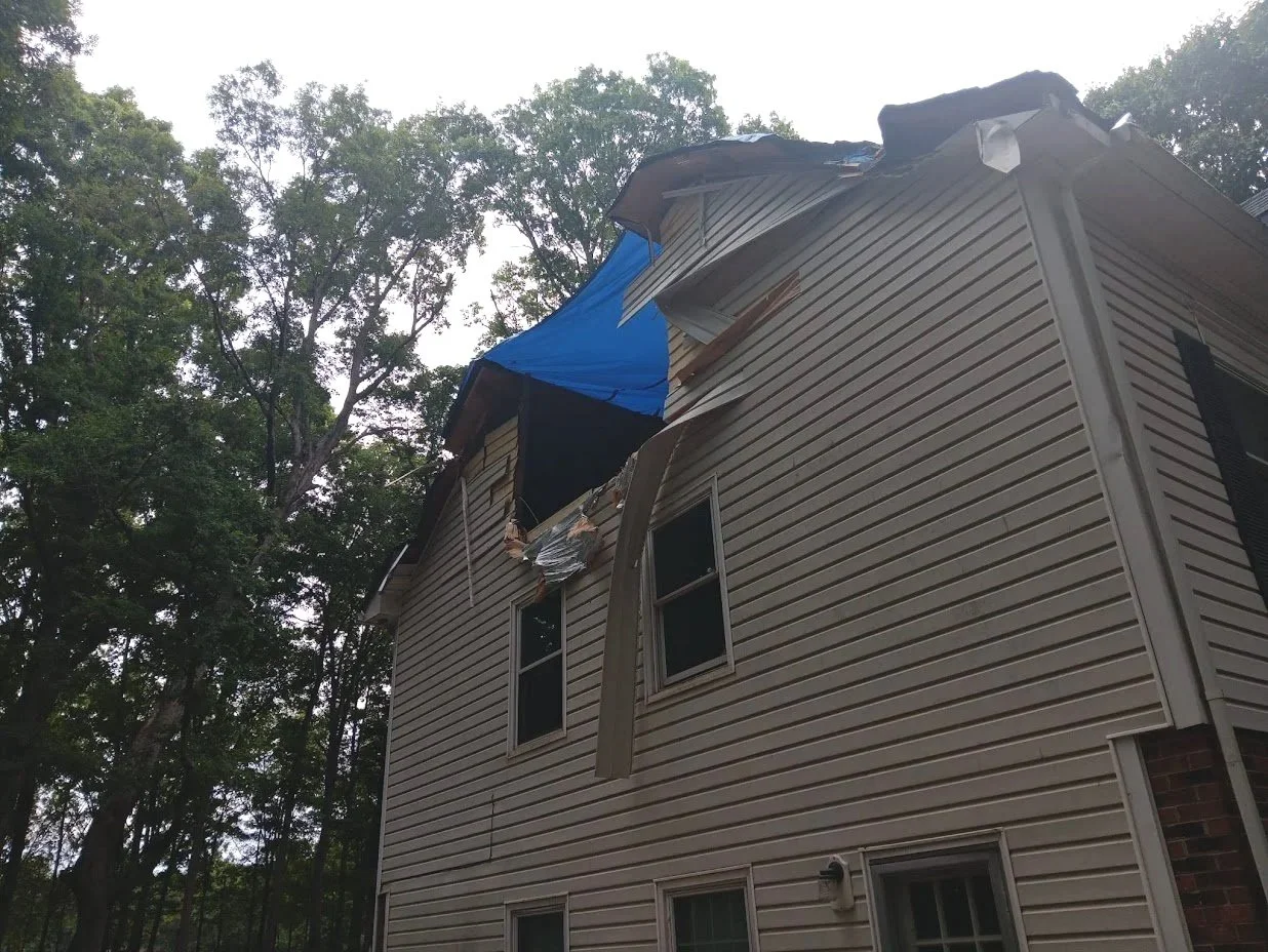 A home that received emergency repair services for tree damage in Greensboro NC