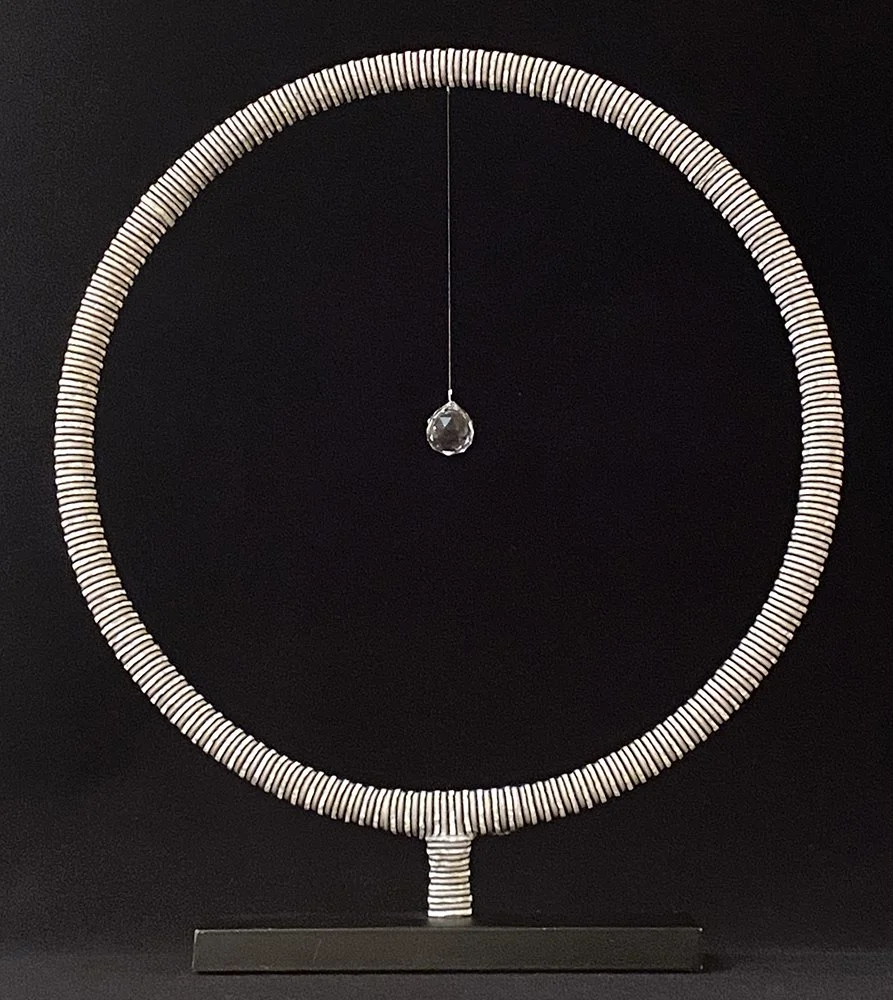 Light Centered
20” x 24” x 4”
Velvet, crystal prism, beads, metal
2022