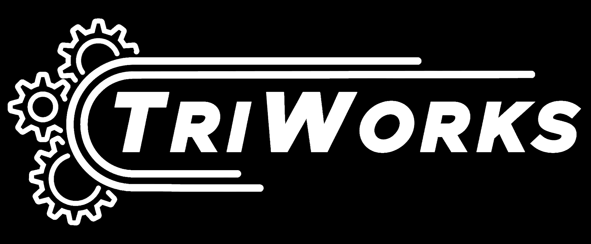 Logo for TRIWORKS featuring stylized gears and the text 'TRIWORKS' in bold letters on a black background.