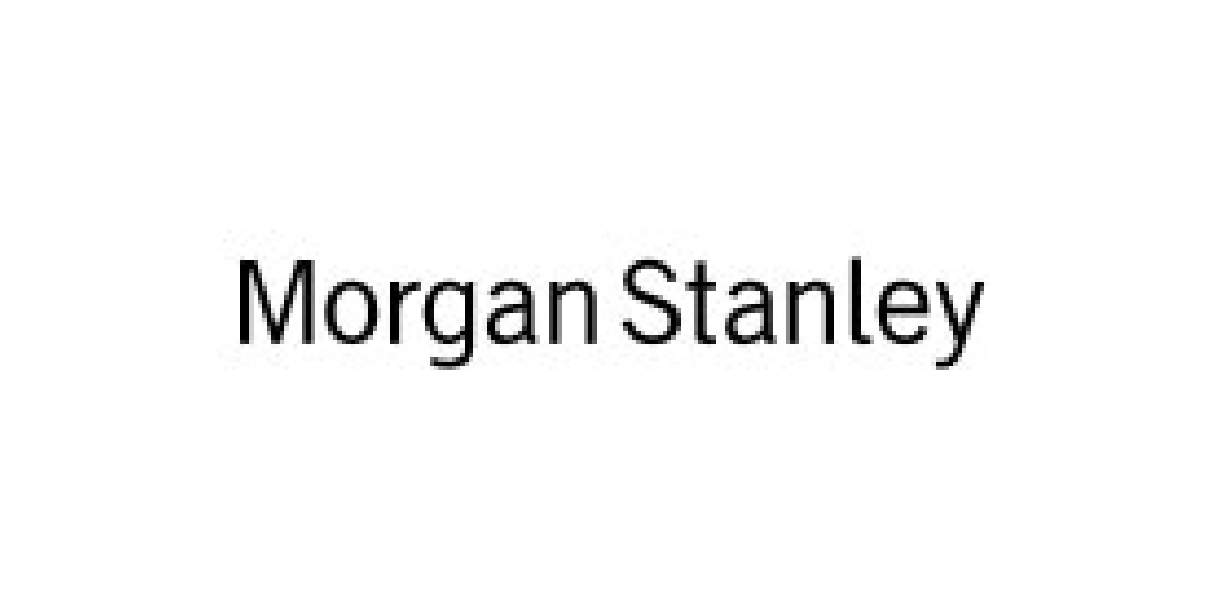 Testo con il nome "Morgan Stanley" su sfondo bianco.