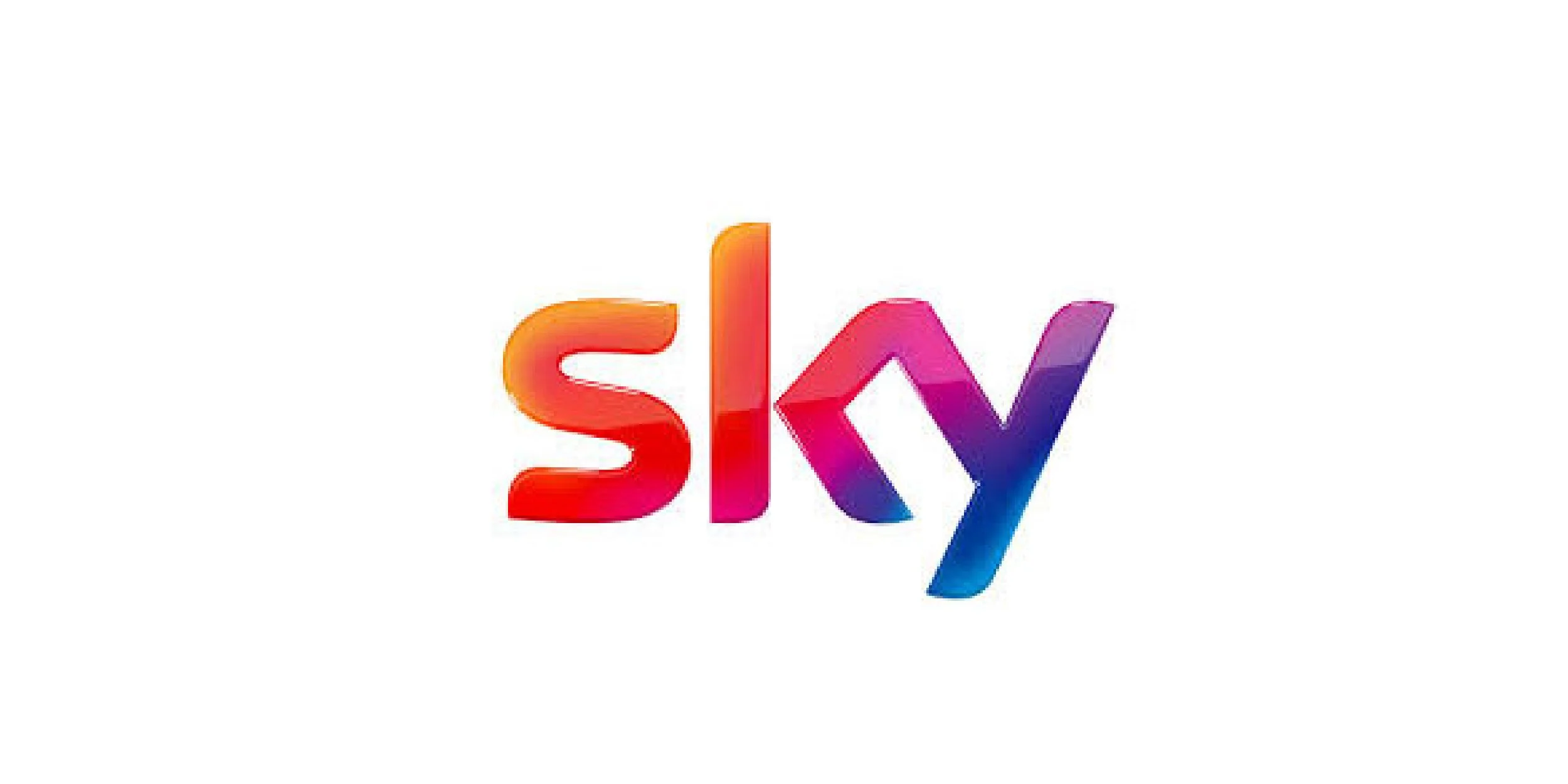 Logo colorato di Sky con sfondo bianco.