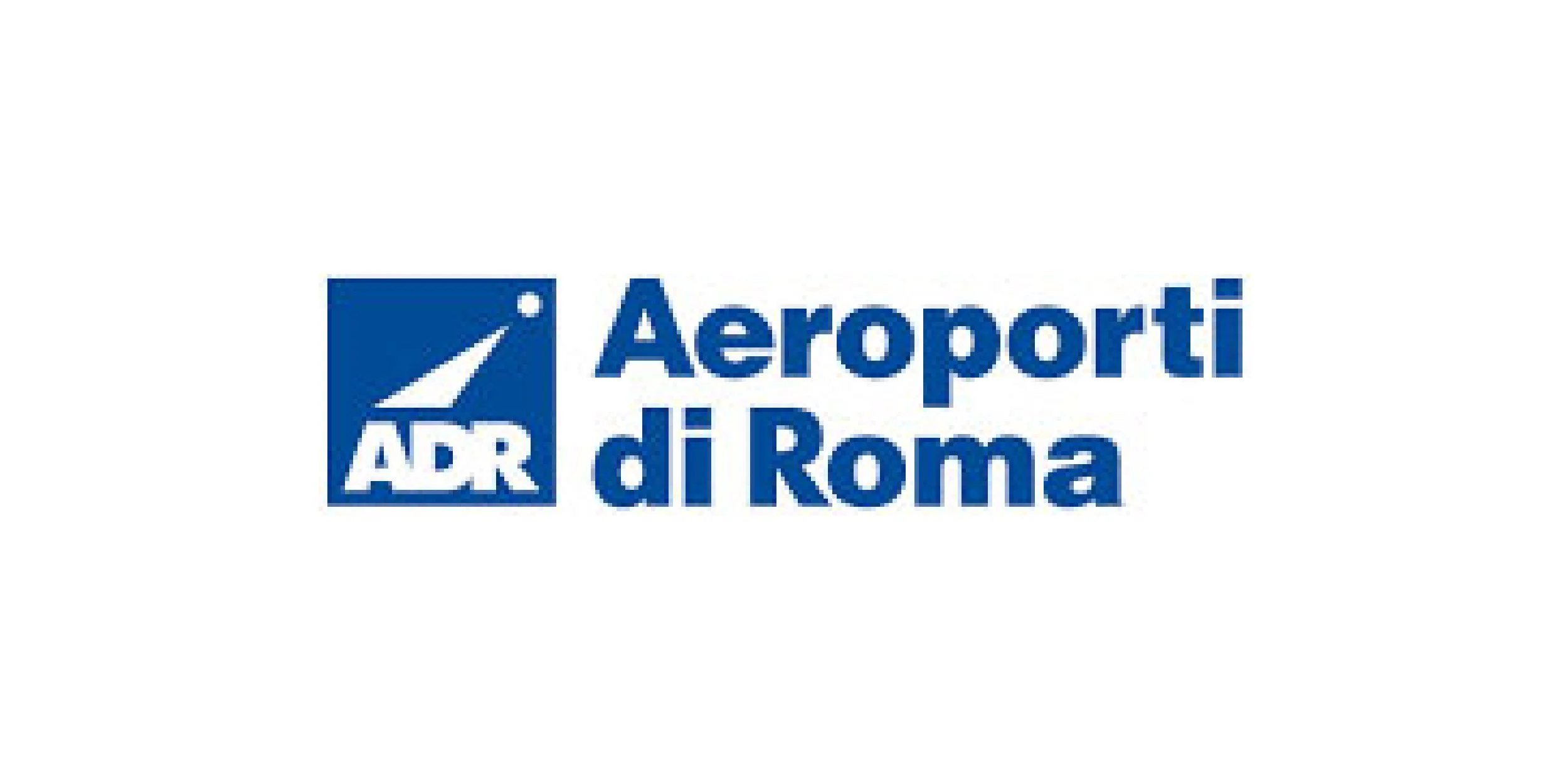 Logo degli Aeroporti di Roma, con un'icona di un aereo e il testo 'Aeroporti di Roma' in blu.
