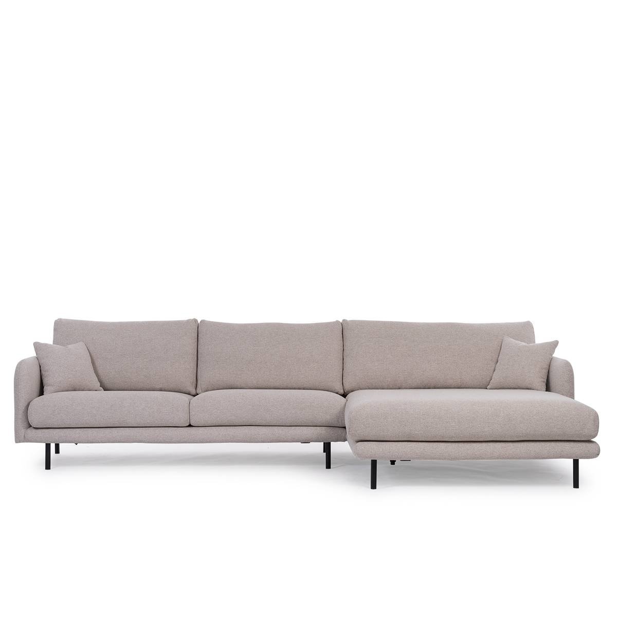 Oslo sofa med bred sjeselong høyre (Roma White - 320x160)