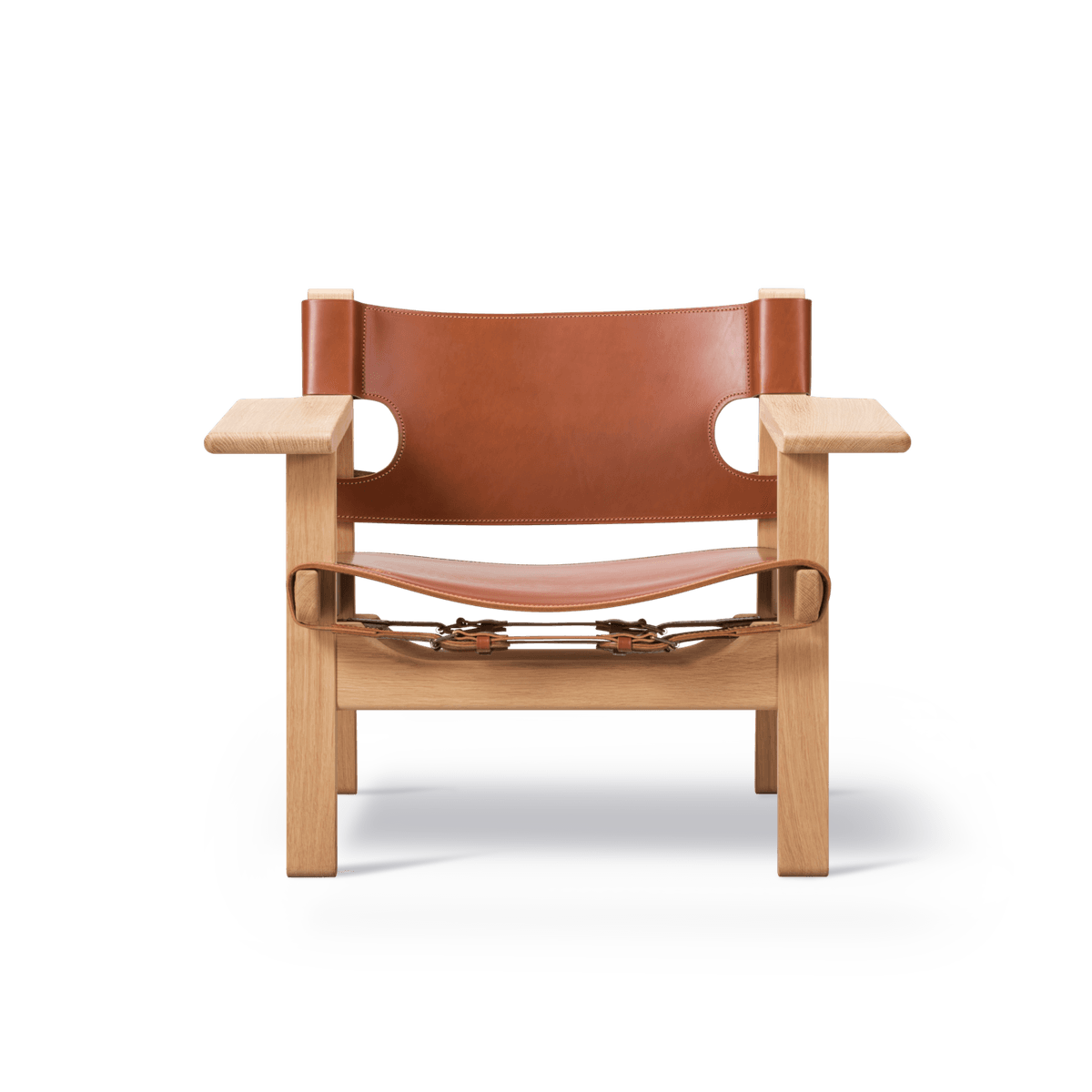 The Spanish Chair Oljet lys eik : Cognac skinn1.png