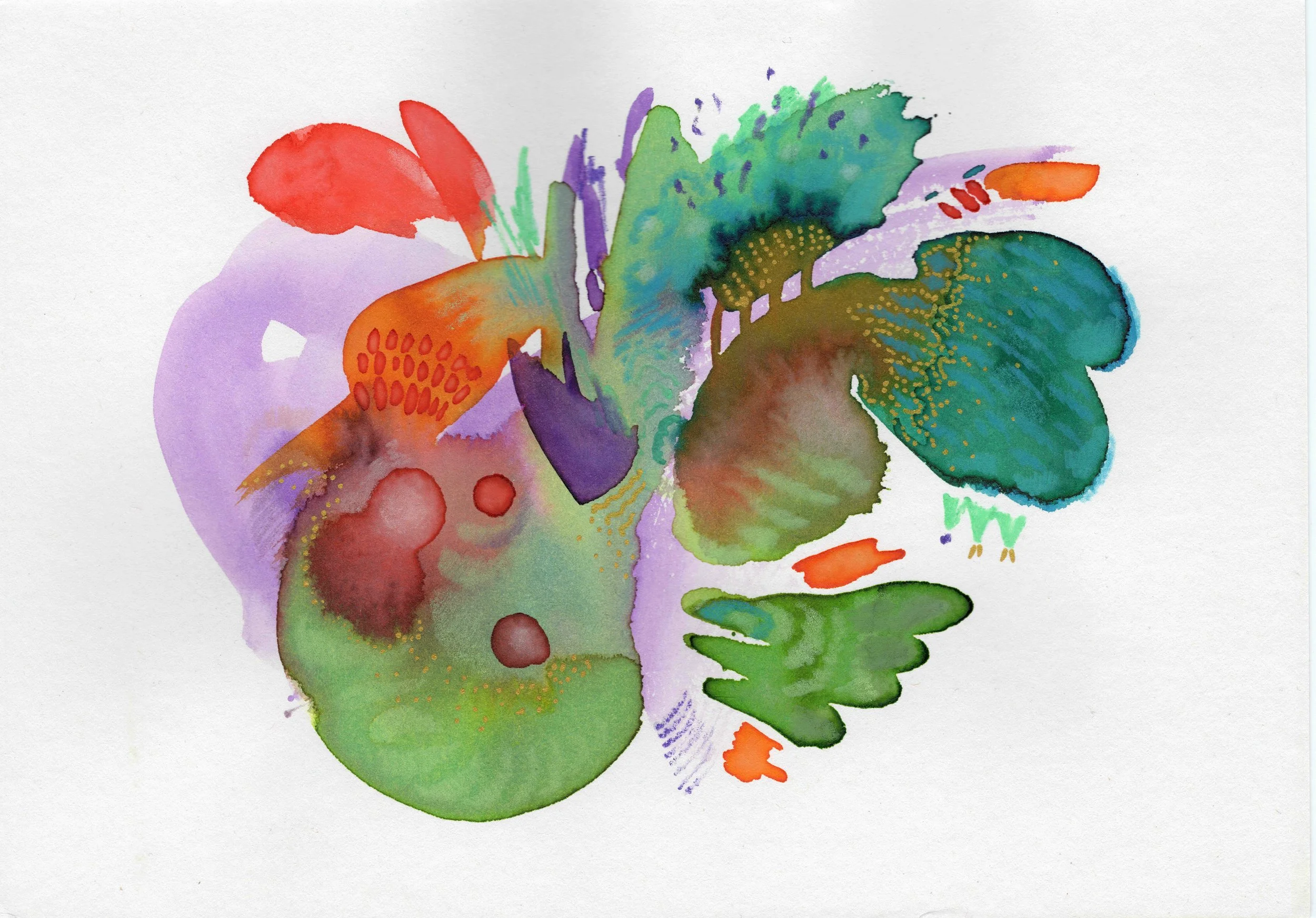 21 cm x 14.6 cm
Watercolor and pencil on paper