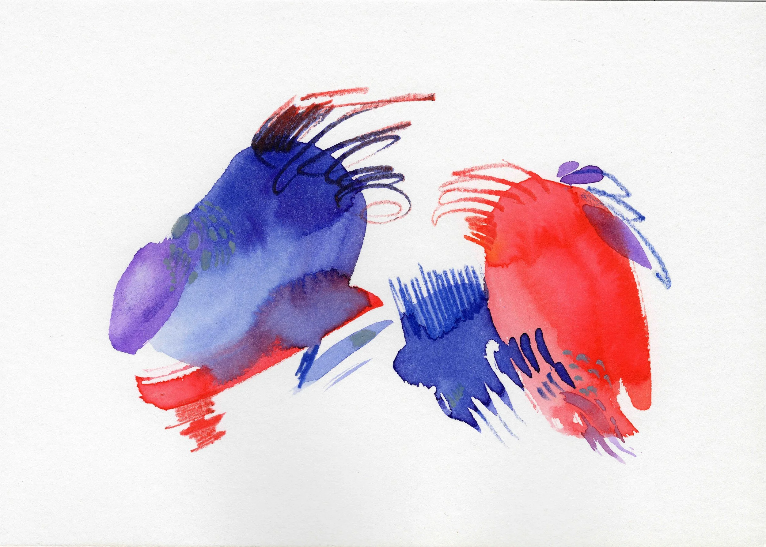 21 cm x 14.6 cm
Watercolor and pencil on paper