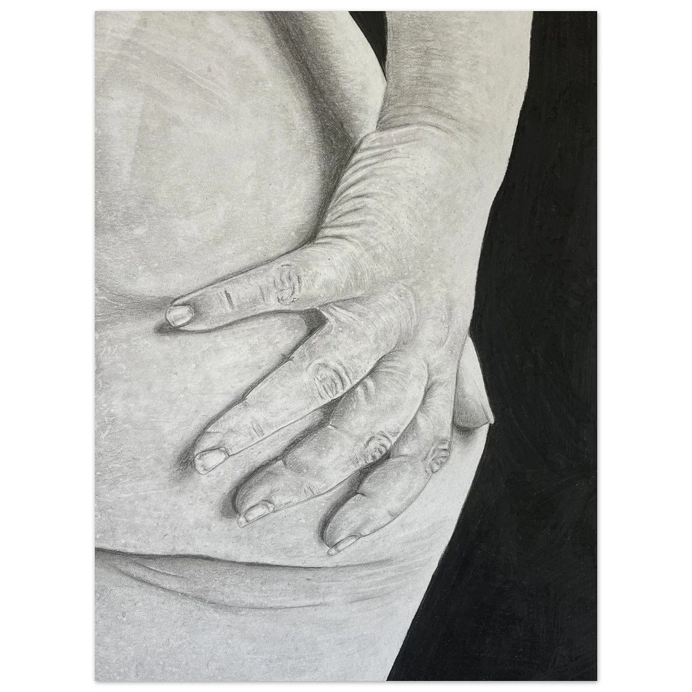 Softness - pencil and charcoal original drawing fine art print