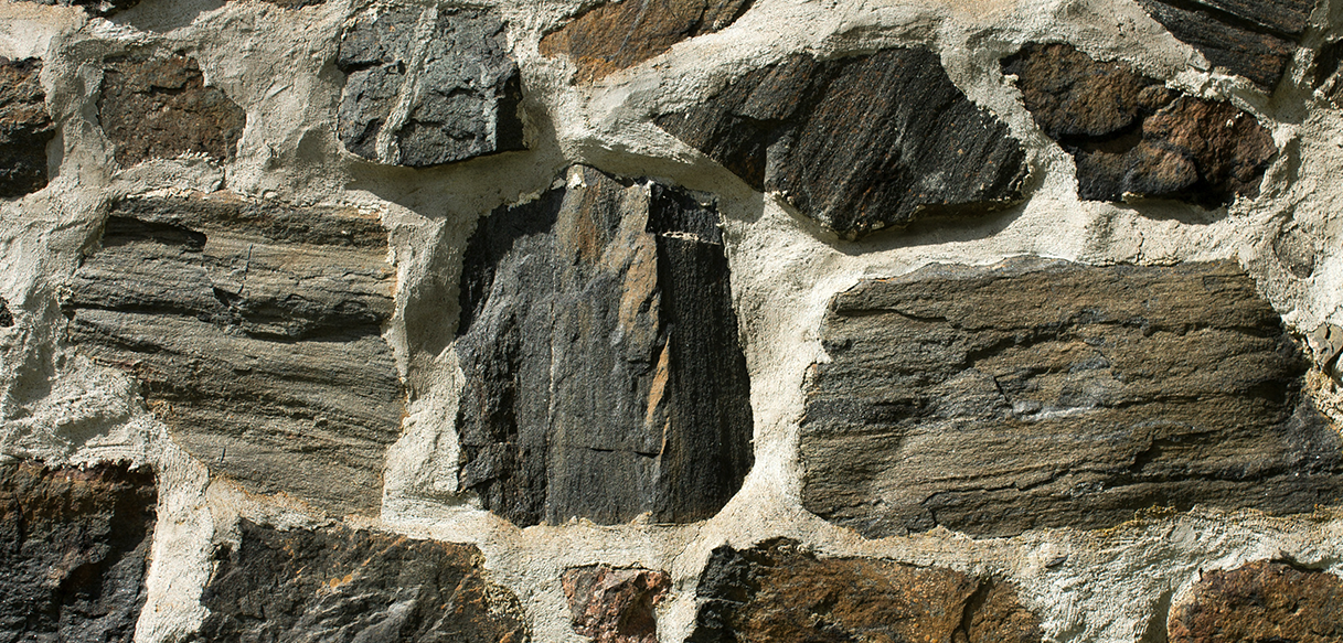 Restored stone wall