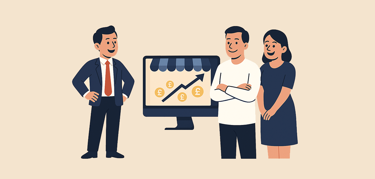 Graphic illustrating the Scale Smart model where retainers are linked to client turnover thresholds.