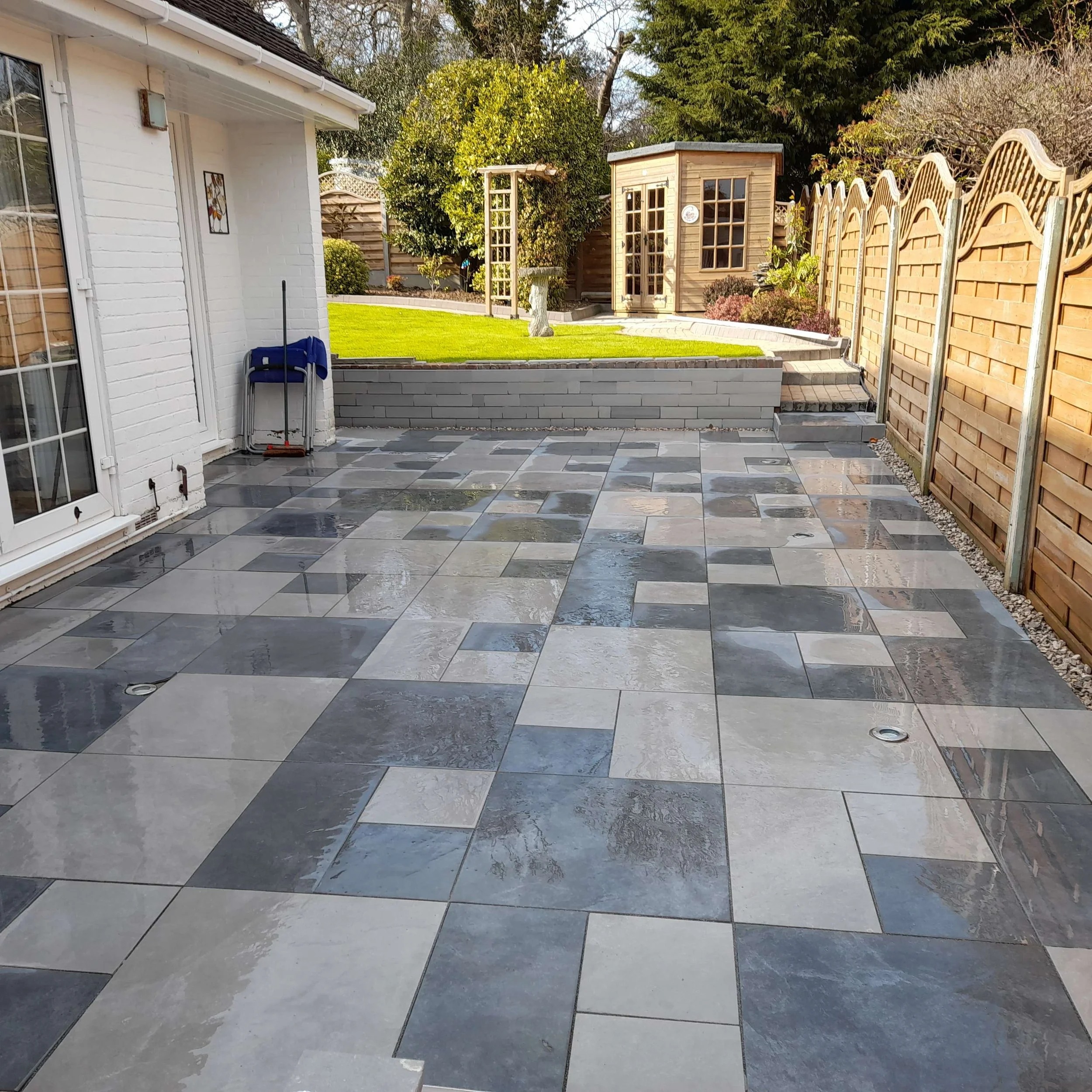 Patio installation for a garden in Sussex by AG Home & Gardens