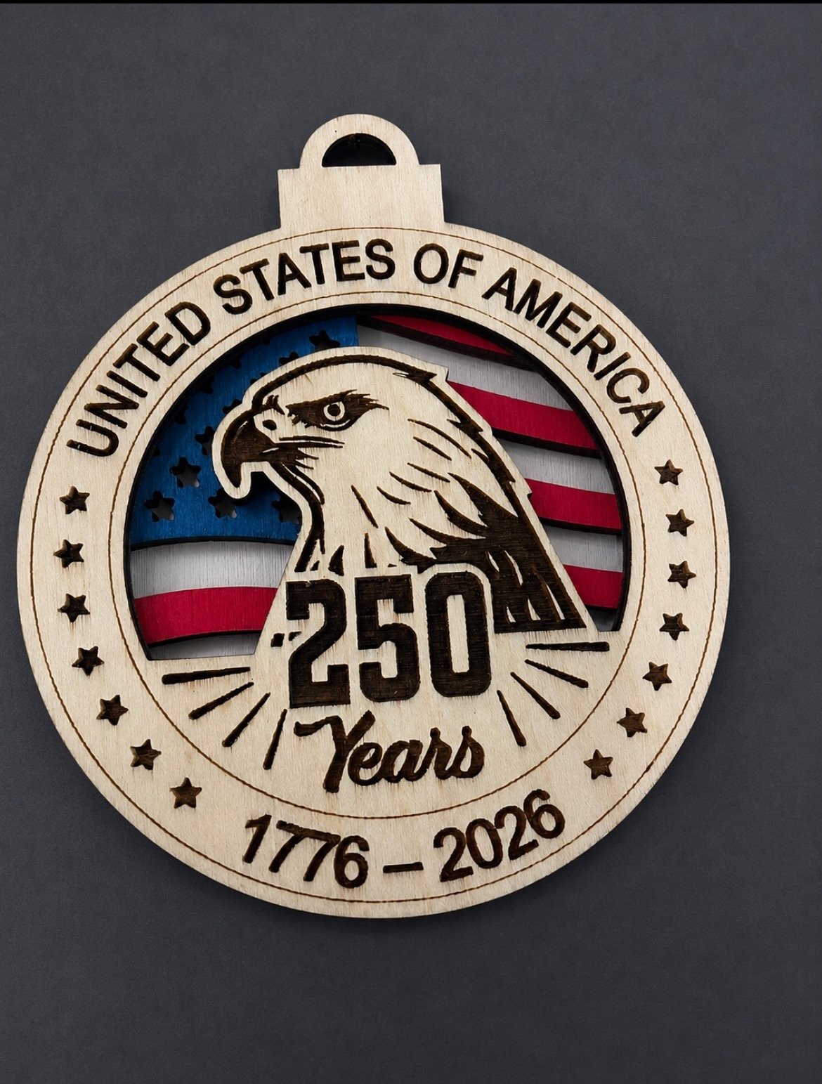 Multi-layer ornament or magnet made in Colorado USA. Fully customizable