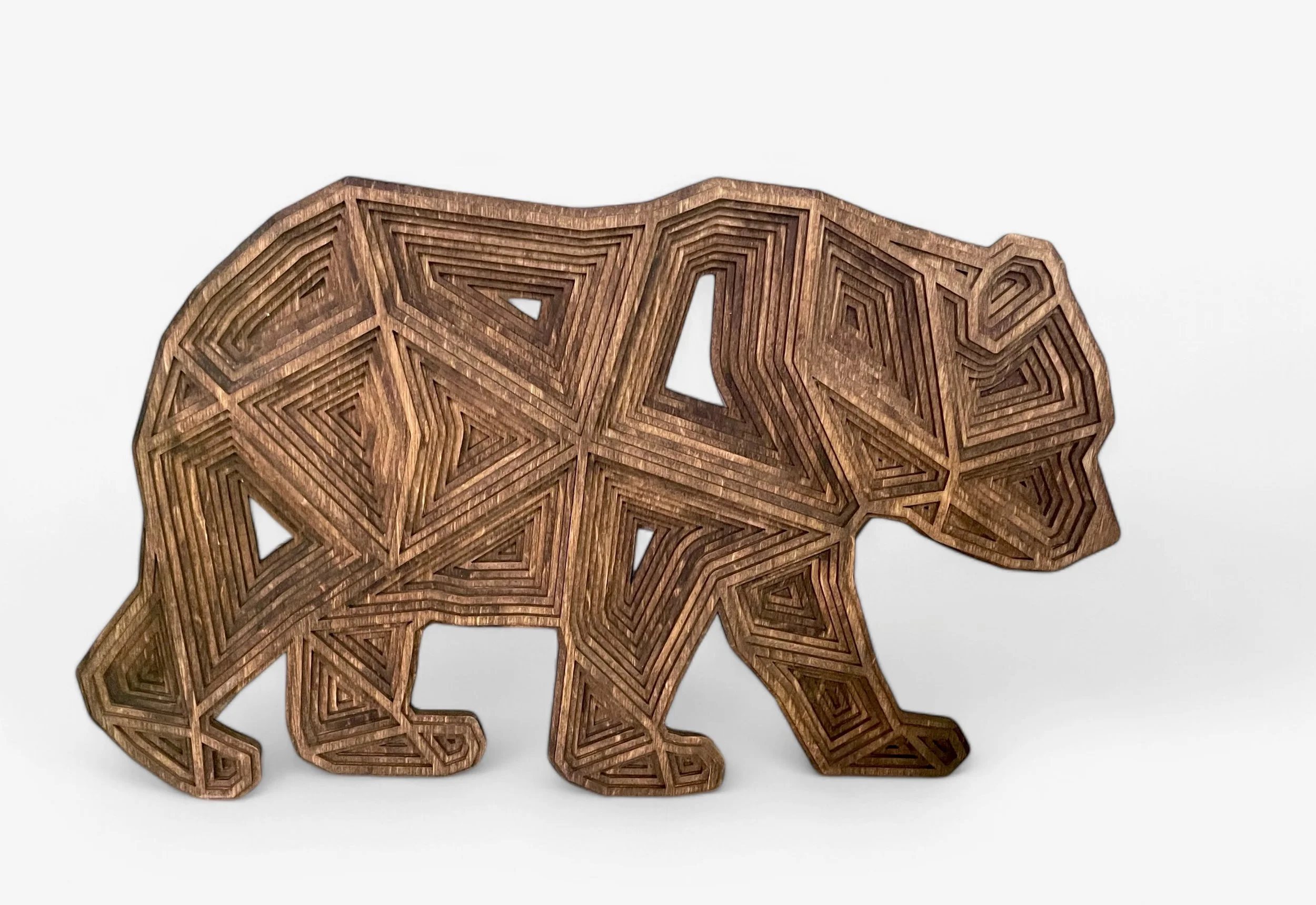 Geometric Layered Bear Wall Art. Available in two sizes.