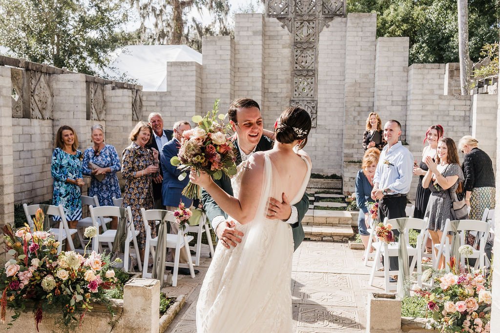 Happy couple after getting married in Florida