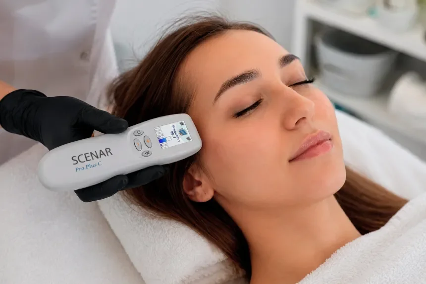 Woman undergoing procedure