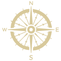A compass rose showing cardinal directions N, E, S, and W.