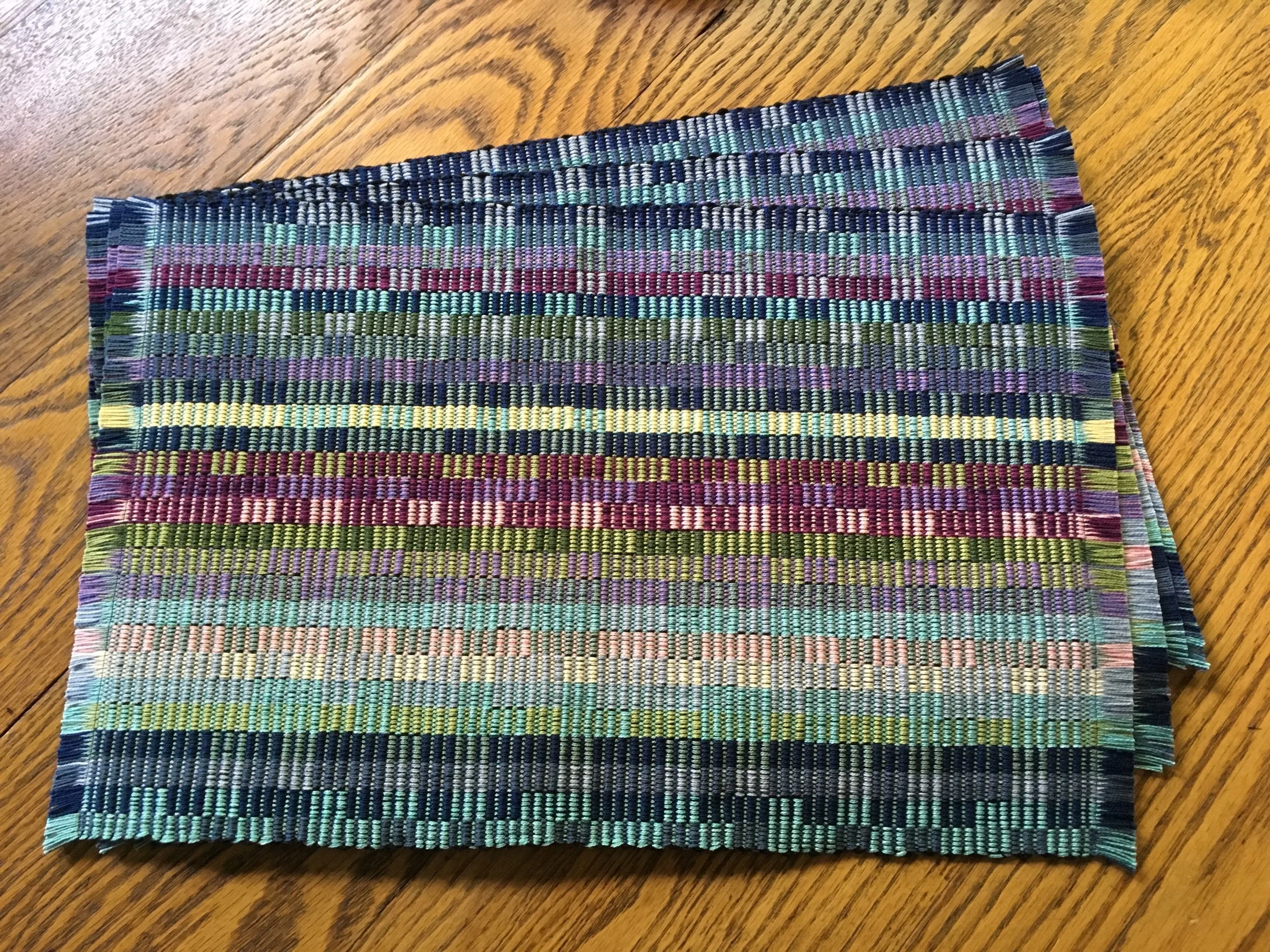 Custom placemats for a mountain home, based on photo of sunrise from their porch