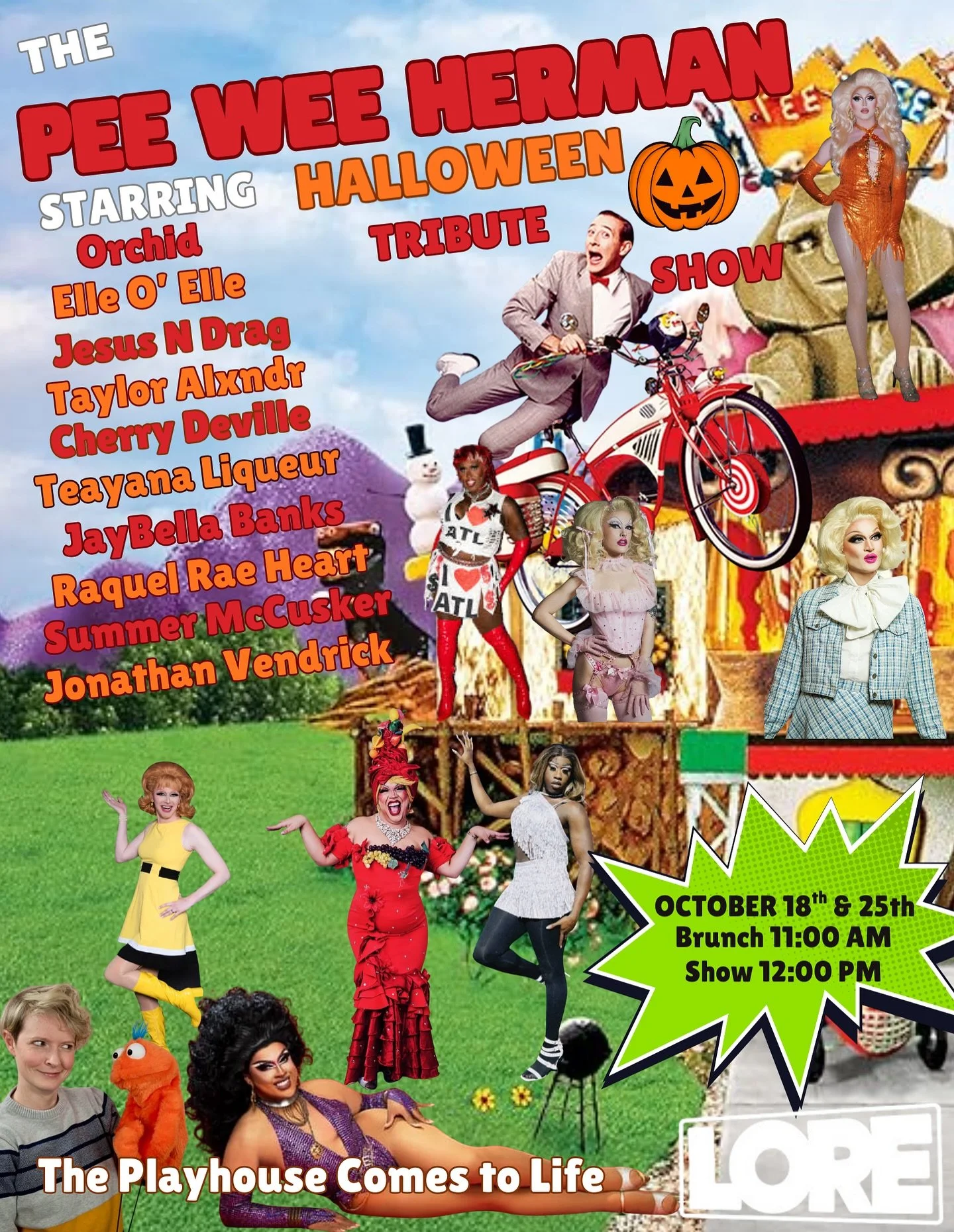 Don&rsquo;t miss this spooky ooky Pee Wee&rsquo;s Playhouse Tribute Show at Lore! We&rsquo;ve got puppets, props and all your favorite characters popping in for two special brunch shows! 🍳 🥓 

Brunch food will be available from @thiccburgers and we