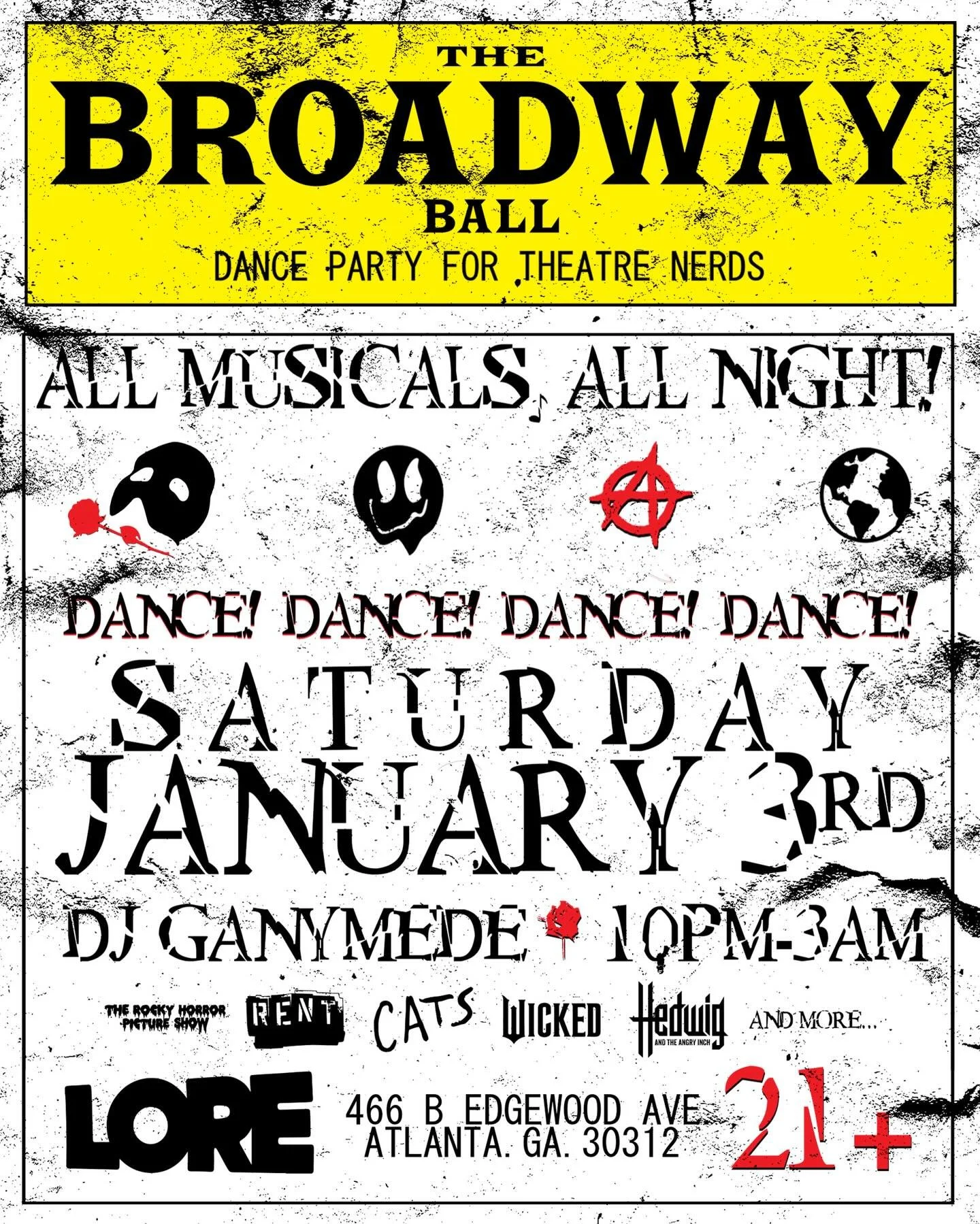 Sing for me! 🎭🪩 We&rsquo;re throwing our first ever Broadway Ball - A Dance Party for Theatre Nerds on Saturday, Jan 3! (Gleeks y&rsquo;all are welcome too!)

Hosted by DJ @ganym3d3 (Asheville)

Costumes encouraged but not required!