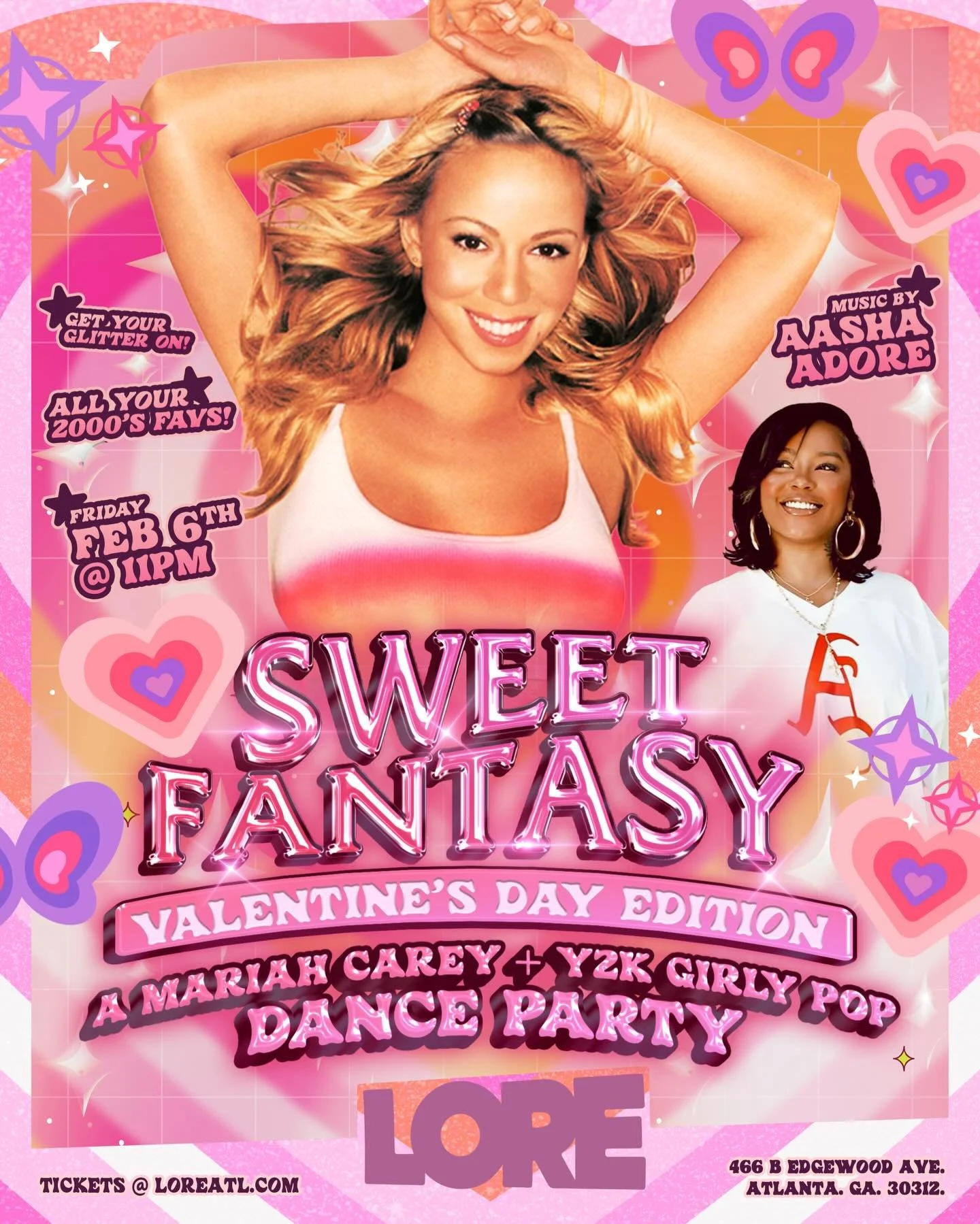Sweet Fantasy is back upstairs at LORE with all the 2000s glitter soaked girly pop hits on Feb 6th! 

Wear something red or pink 💕 it&rsquo;s the Valentines Edition!