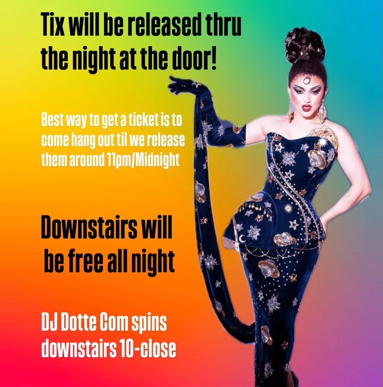 No more Myki Meeks t!x released until 11pm! 🚨 Downstairs dance floor is free and open all night, with DJ @thedottecom spinning! Come and dance instead of waiting in a line!