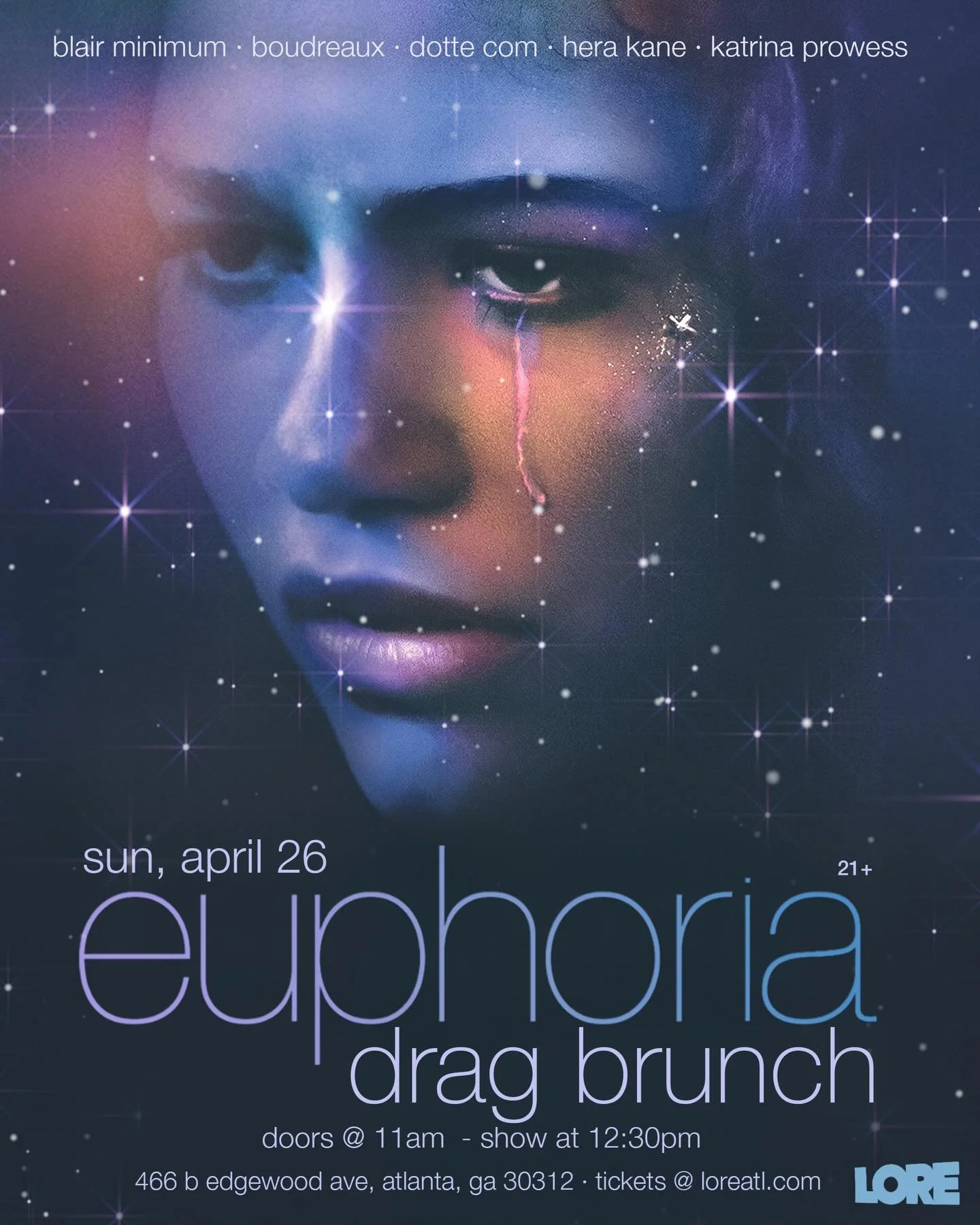We&rsquo;re bringing all the glitter, trauma, and problematic characters of Euphoria to life at this special drag brunch!
And I have NEVER, EVER been happier! ✨ 

Expect to see Rue, Cassie, Maddy, Nate and more recreate your favorite moments from the