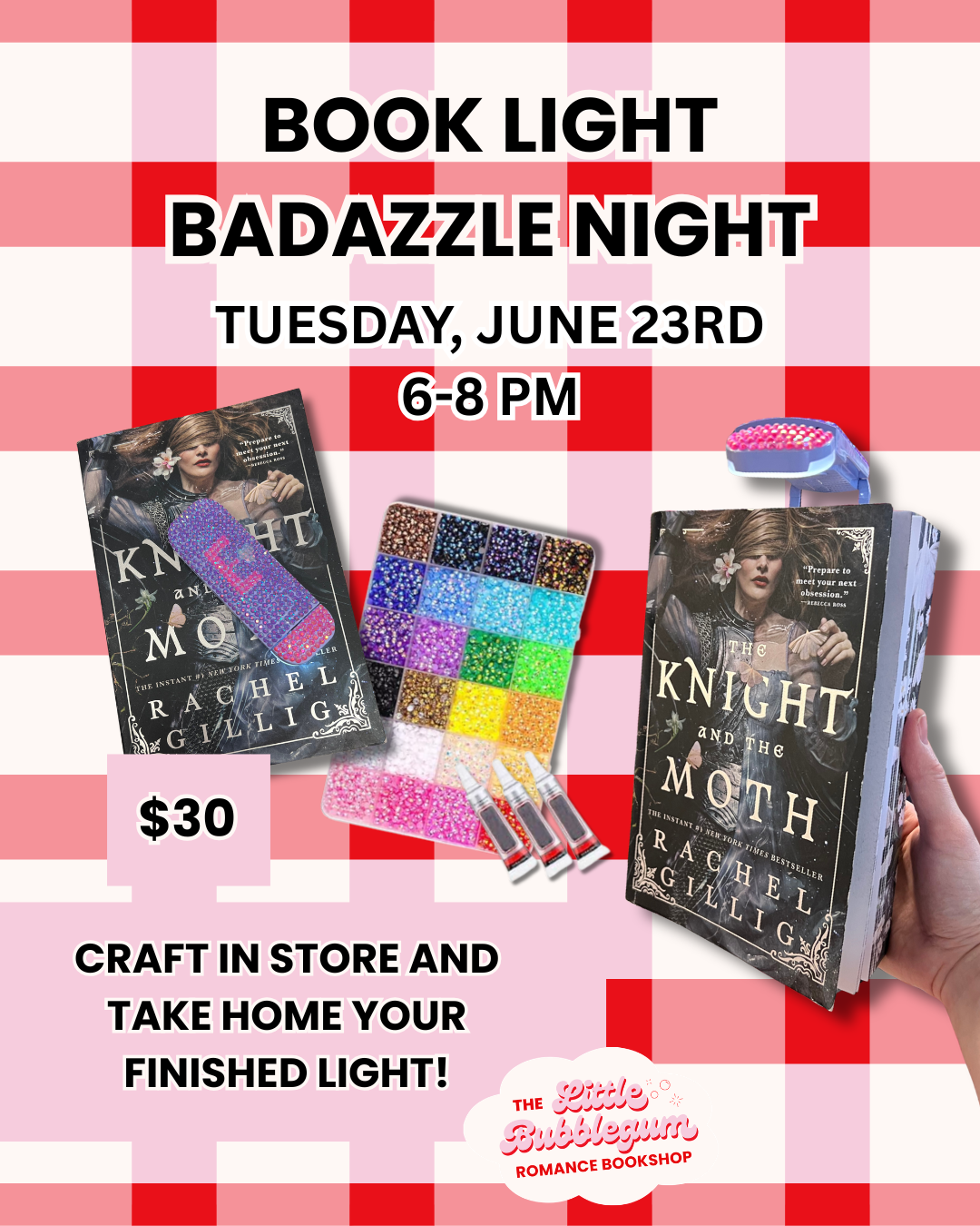Book Light Bedazzle Night: June