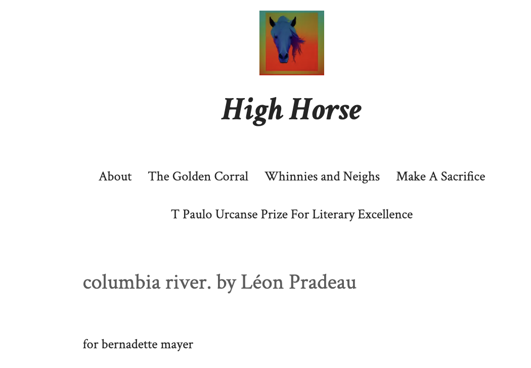 "columbia river," in High Horse Mag, Winter 2025