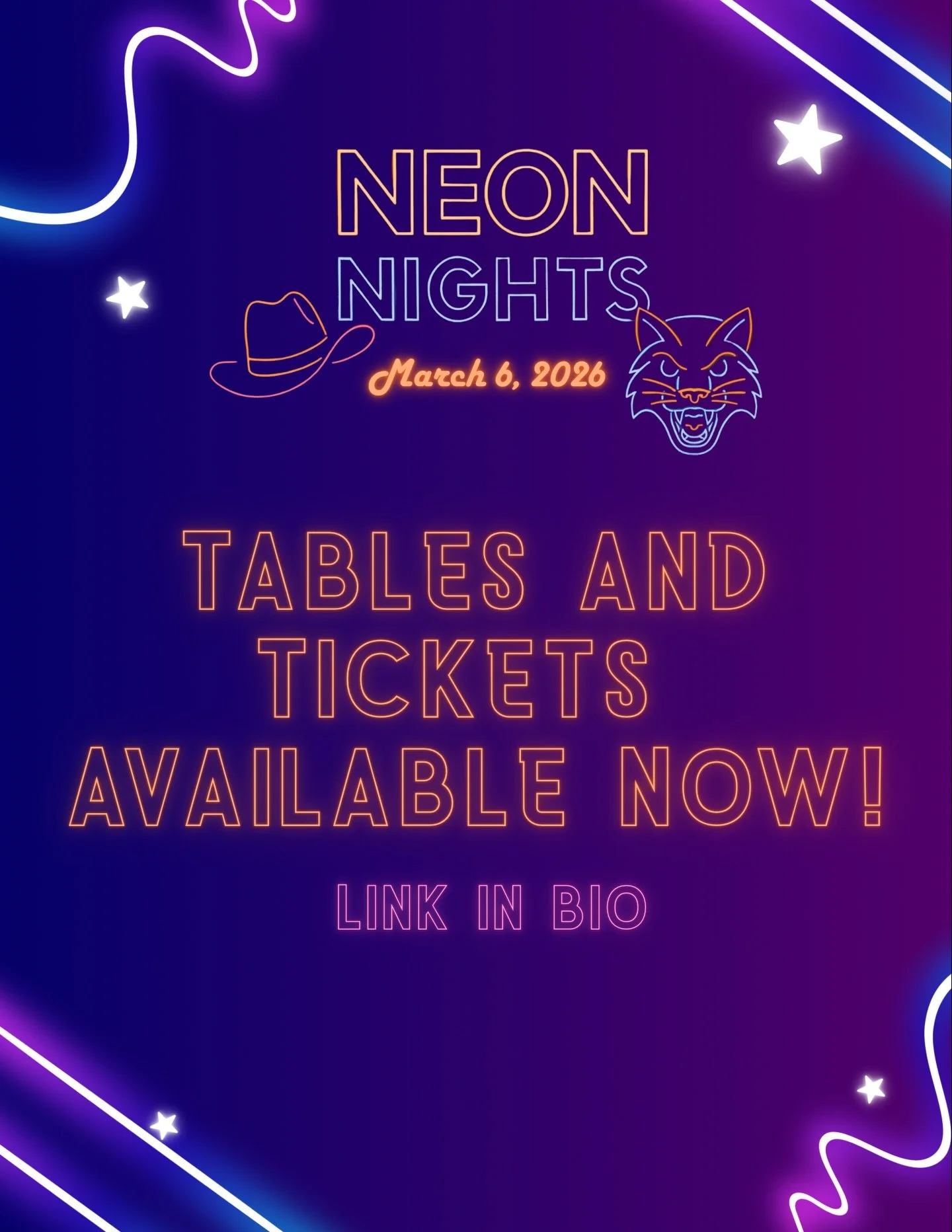 ✨⚡️ NEON NIGHTS TICKETS &amp; TABLES ARE LIVE! ⚡️✨
March 6, 2026 Los Vaqueros 

Grab your crew, dust off your dancing shoes, and get ready for a night that glows with purpose.

Neon Nights is bringing the FUN&mdash;
🕺 Dinner &amp; dancing
🎶 Music t