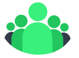 Green and teal abstract group of people icons