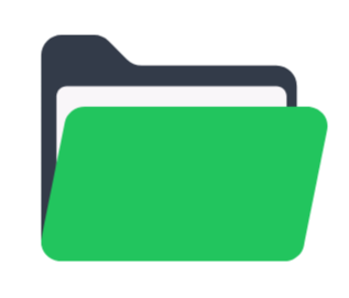 An illustration of a green file folder overlapping a dark gray file folder.