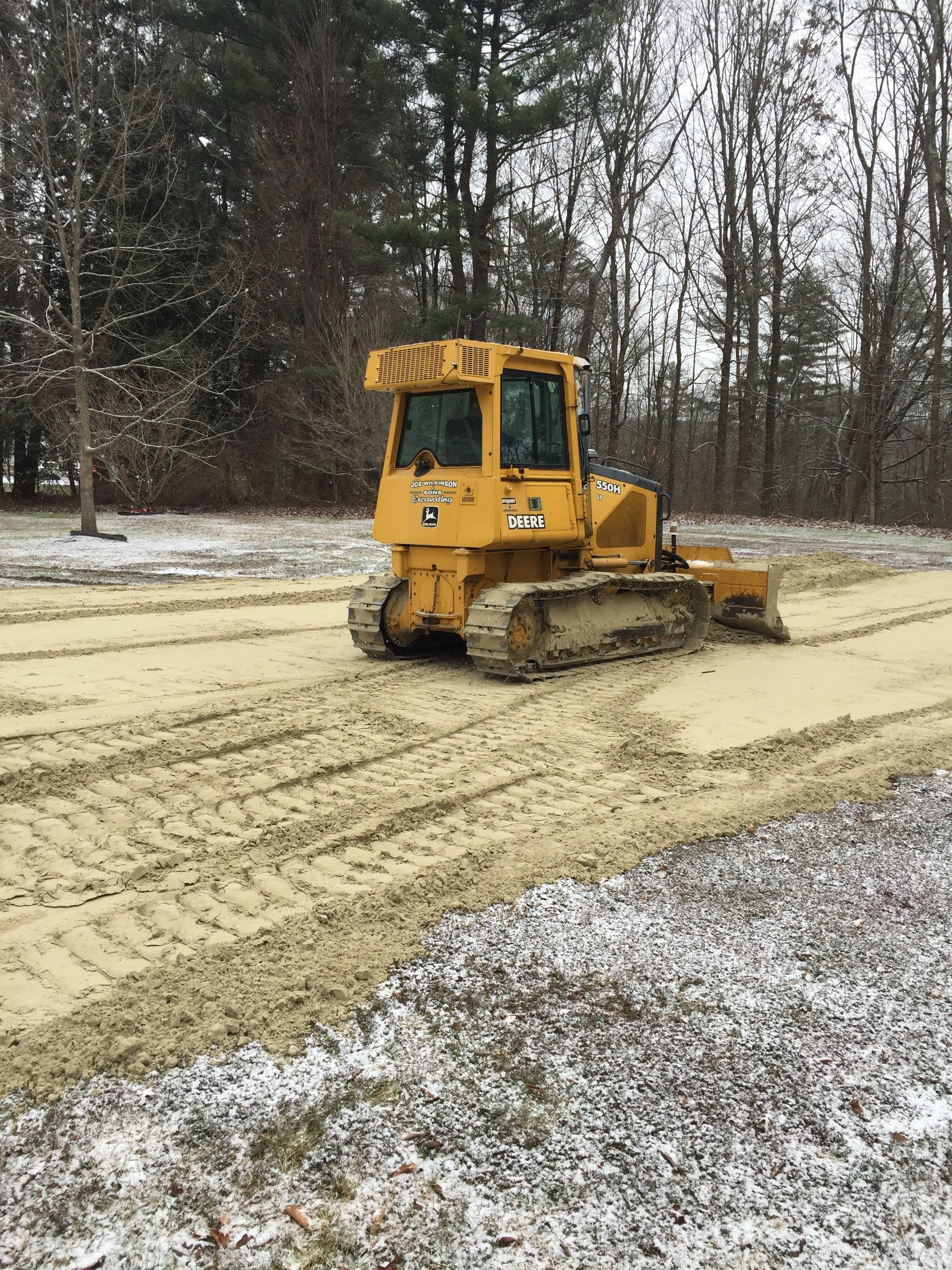 Clearing the grounds for the start of the playground
