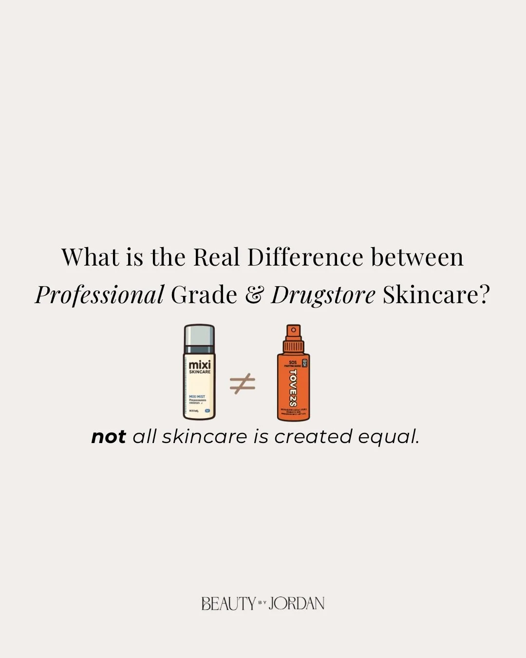 Drugstore skincare and professional grade skincare are not the same thing&hellip; 👀

One of my favorite analogies is comparing Taco Bell to authentic homemade Mexican food 🌮
Both are technically &ldquo;Mexican food&rdquo;&hellip; but the quality, i