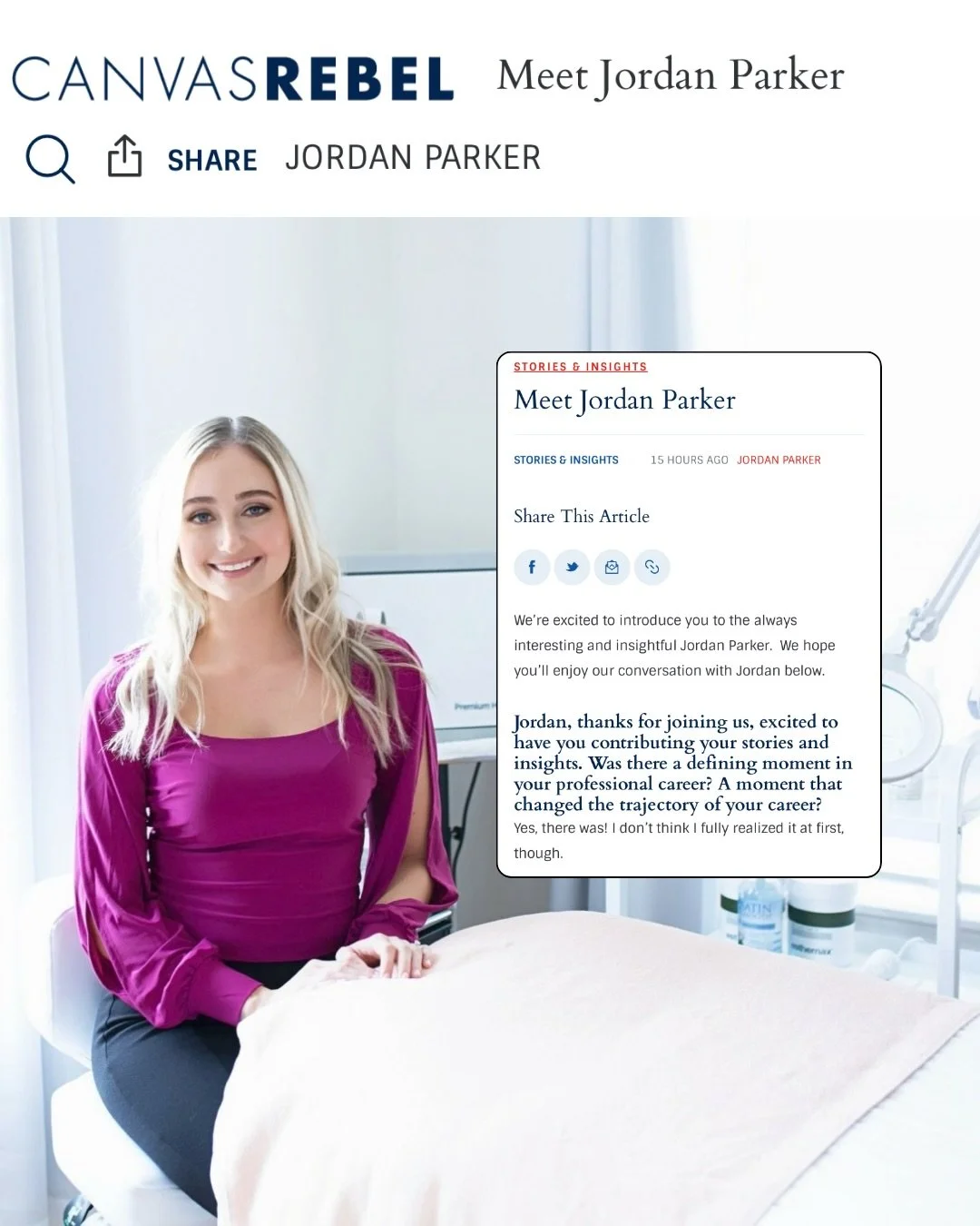 Such a special moment seeing my story featured in @canvasrebel magazine 🥹🤍

I got to share a little more about how Beauty By Jordan came to be, the journey that led me to becoming a holistic esthetician, what has helped me build the business I have