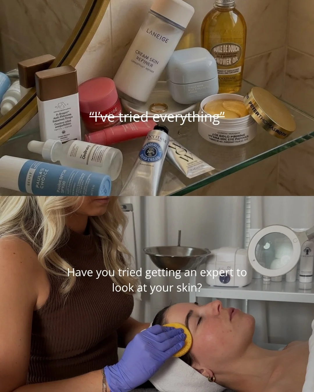 A few skincare thoughts we might need to rethink 👀

It&rsquo;s so easy to look at your skin and think, &ldquo;My routine isn&rsquo;t working. I need to switch something.&rdquo;

❌Your skin is oily? Dry it out. 
❌You&rsquo;re breaking out? Add anothe