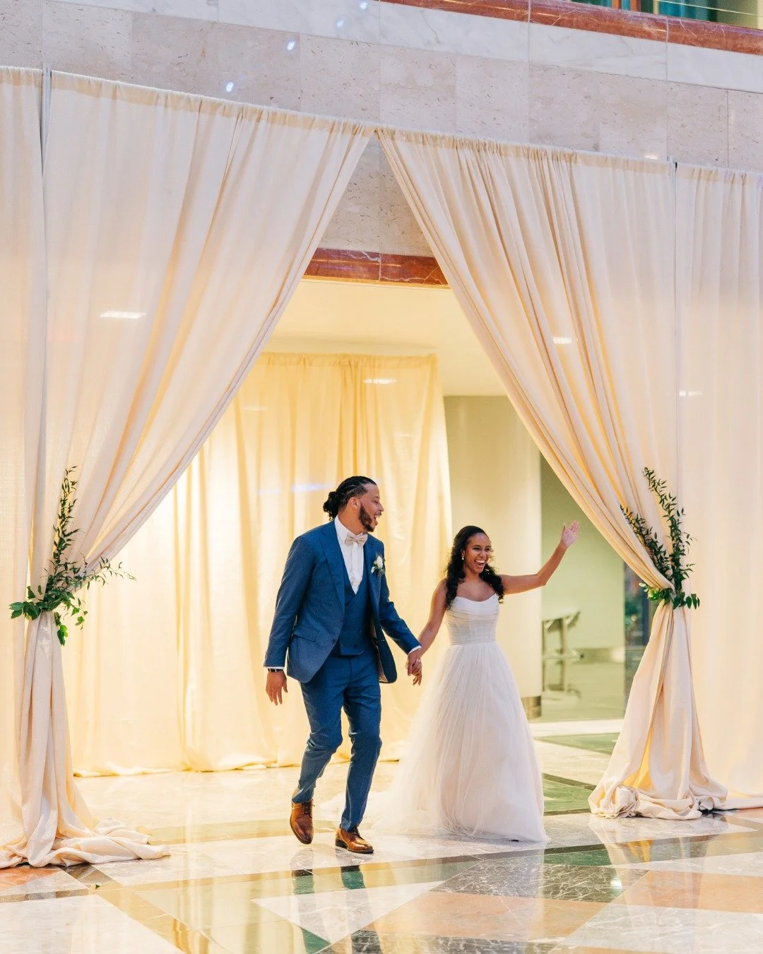 Cue the confetti &mdash; the newlyweds have arrived! 🤍

Aisha &amp; Anthony&rsquo;s entrance lit up the room with pure joy and celebration. The perfect start to forever at Founders Hall.

Planning: @theblackdoorcollective
Venue: @foundershallevents
