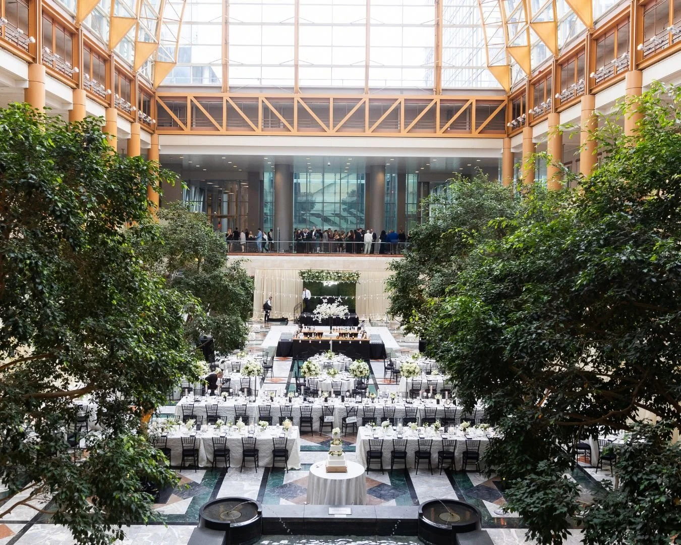 It&rsquo;s all in the details.

From the lush trees to the iconic skylight architecture, Founders Hall is a blank canvas designed to impress. We love how this elevated perspective shows the sleek marble floors before the celebration begins. Then, it 