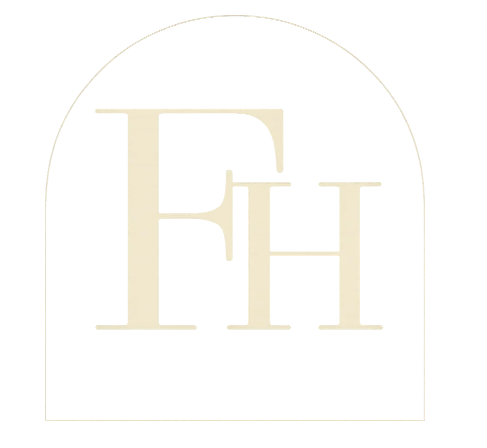 A monogram with the letters 'FH' inside a rounded square outline.