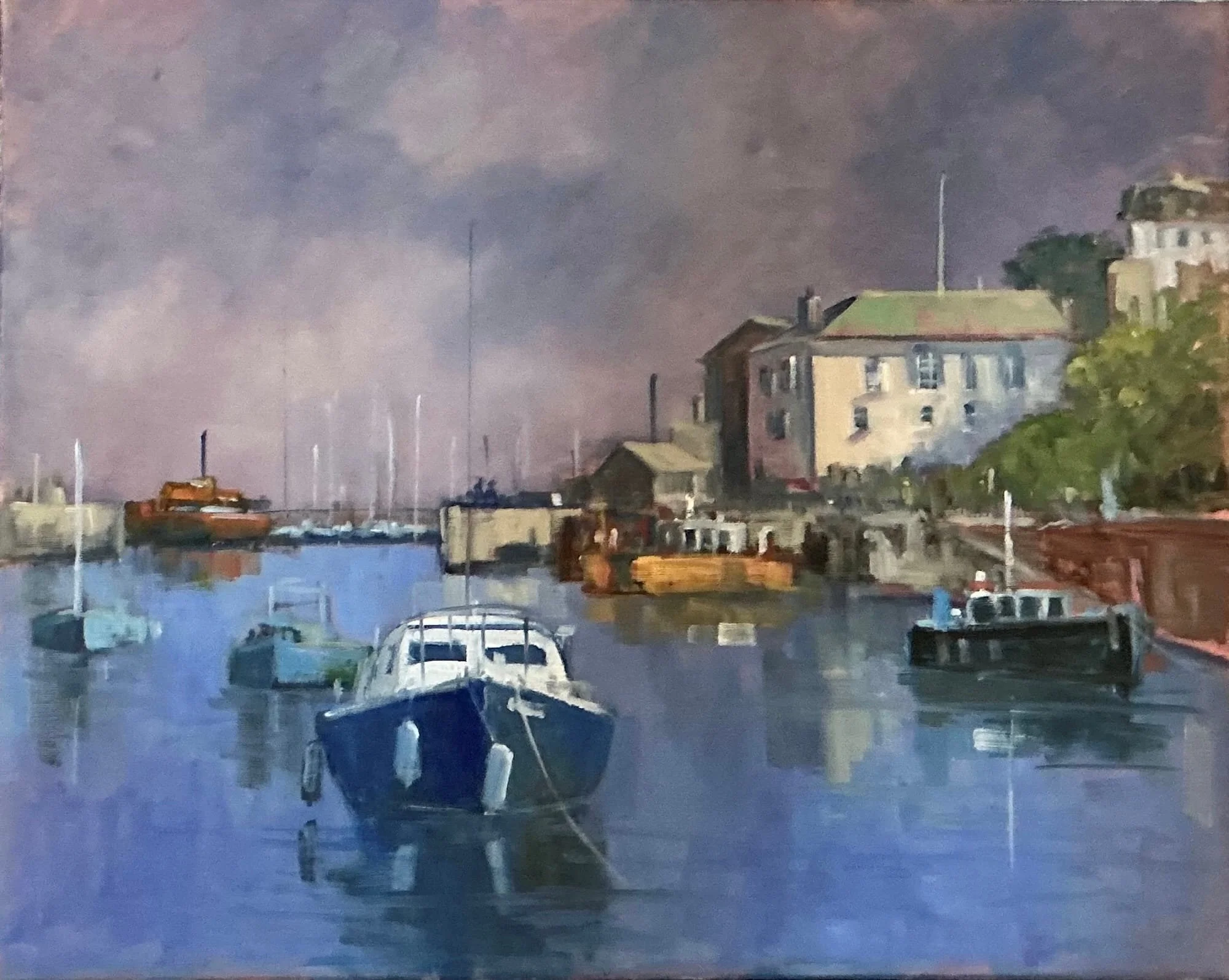 Briham Harbour - Oil on Canvas - 60 x 65cm (Framed) - £500