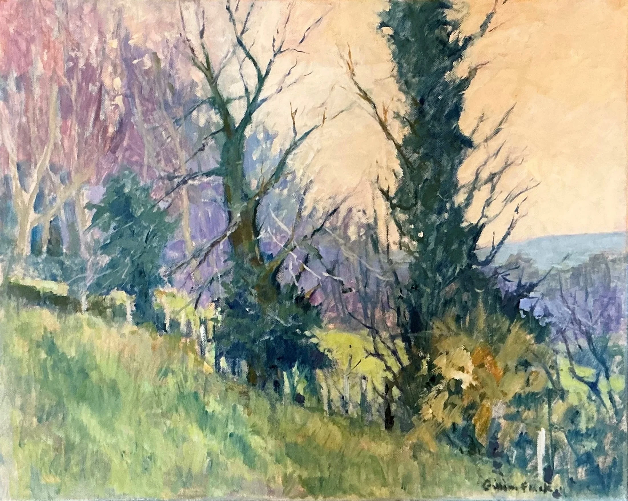 Trees on the hillside - Oil on Canvas - 55 x 45cm (Framed) - £400