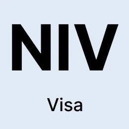 Text 'NIV Visa' on a light blue background