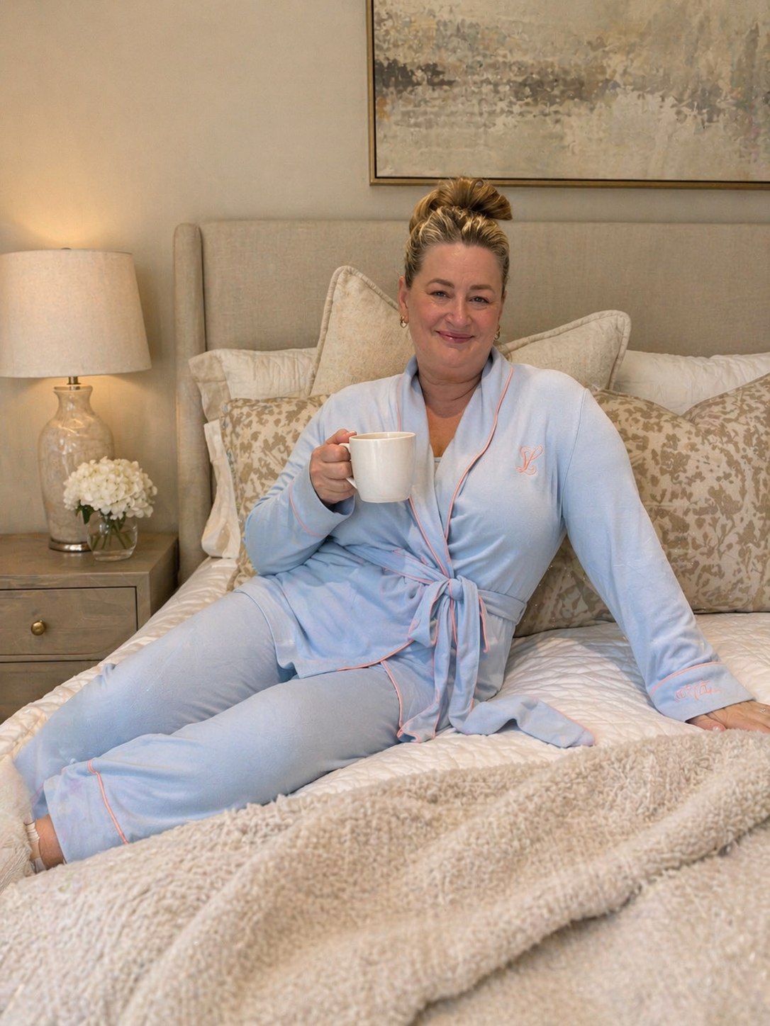 Powder  blue 4 piece loungewear set - The Mila