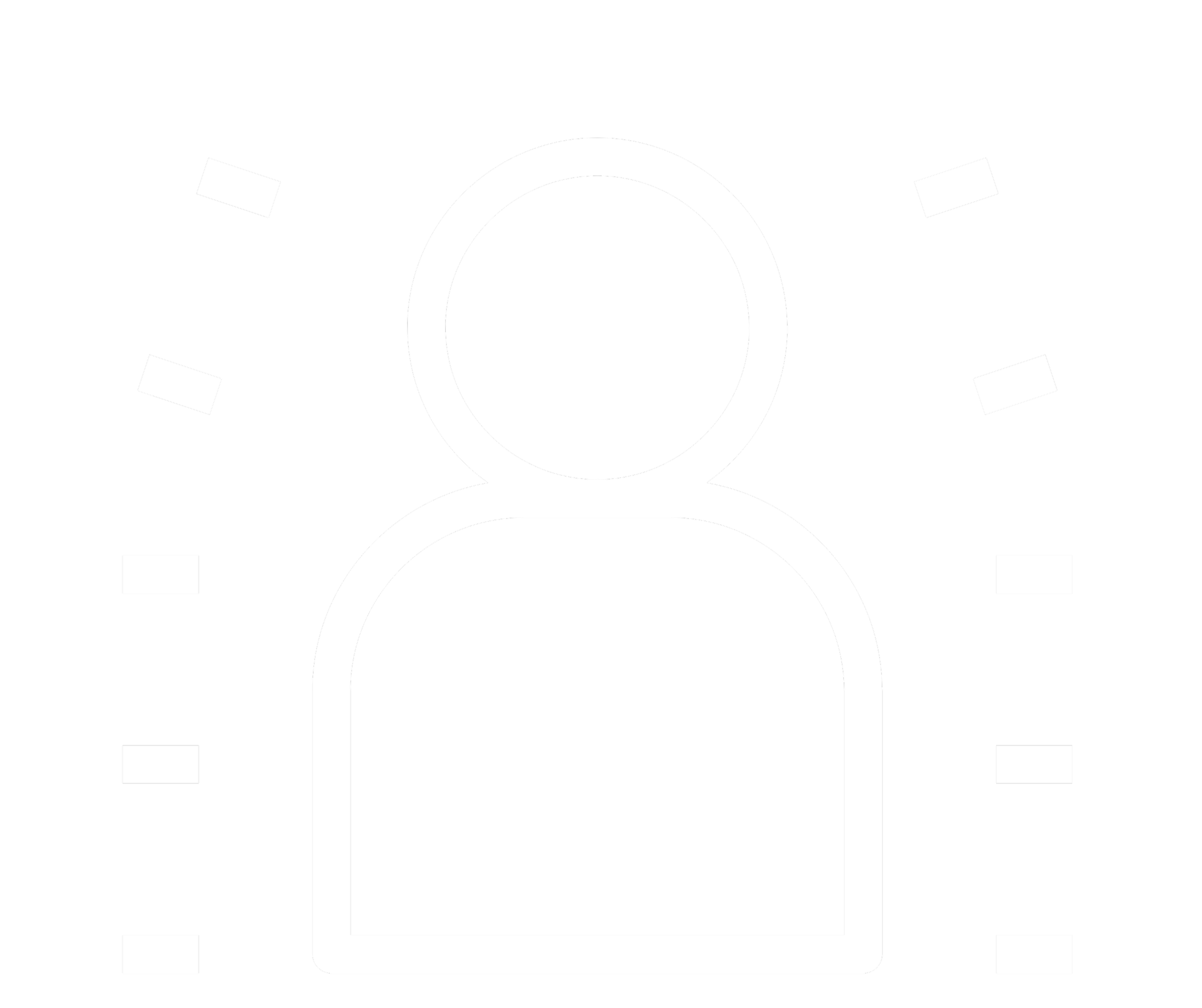 Icon of a person with a circular outline around their head and shoulders, indicating a profile or user, with dotted lines radiating outward, suggesting focus or importance.